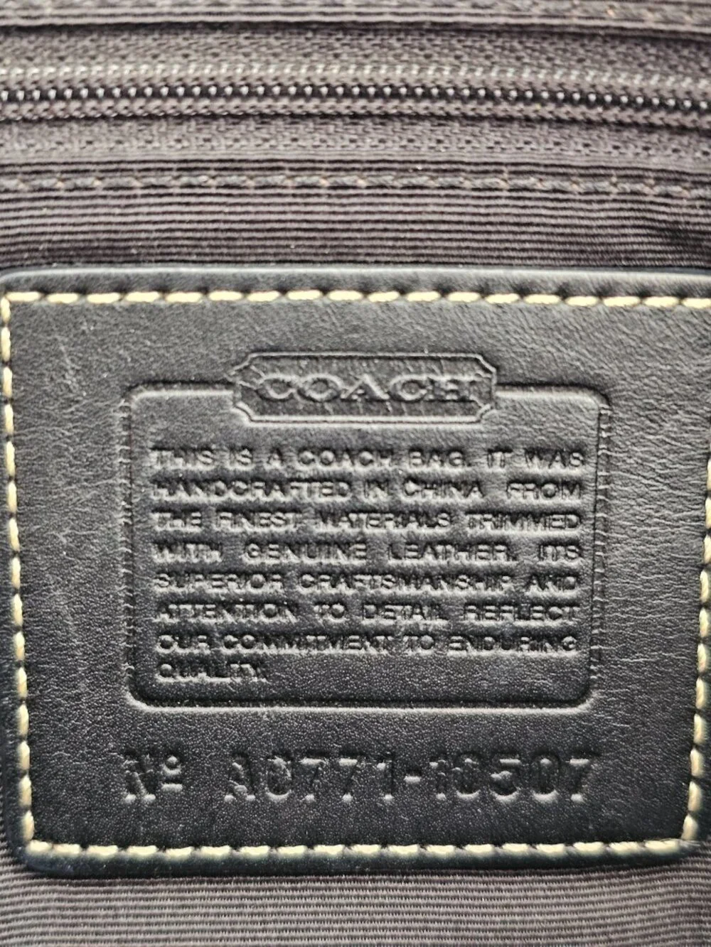 Vintage Coach 10507 Black Signature Jacquard Leather Satchel Y2K 2007